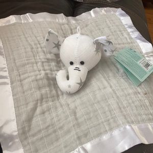Muslin material baby elephant security blanket